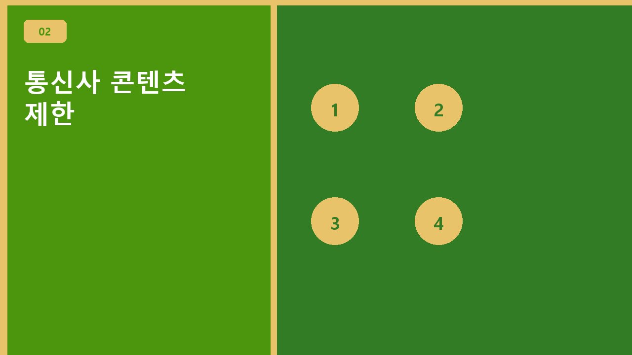 통신사 콘텐츠 제한
